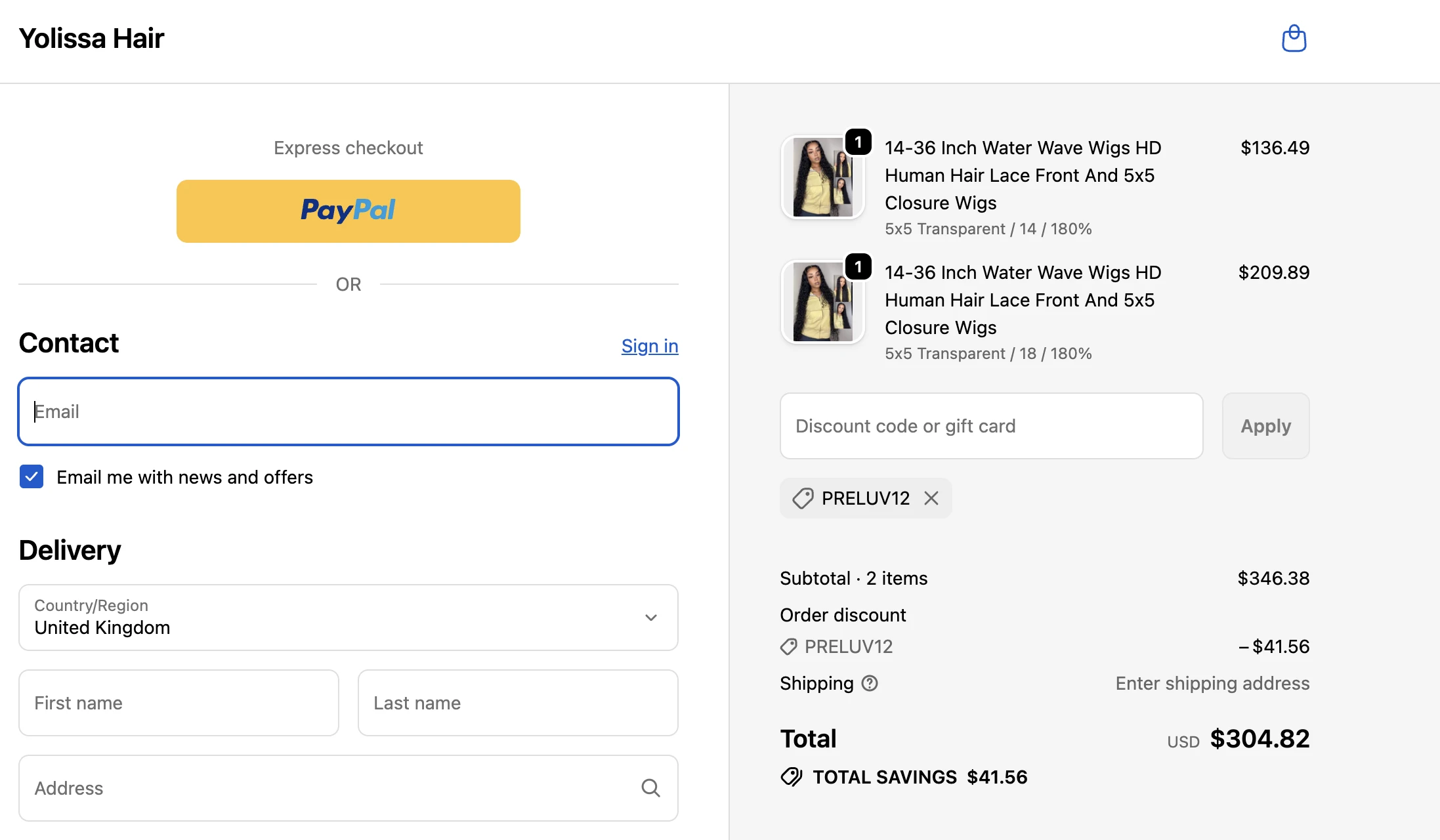 Use Discount Code PRELUV12 for 12% OFF Sitewide at yolissahair.com